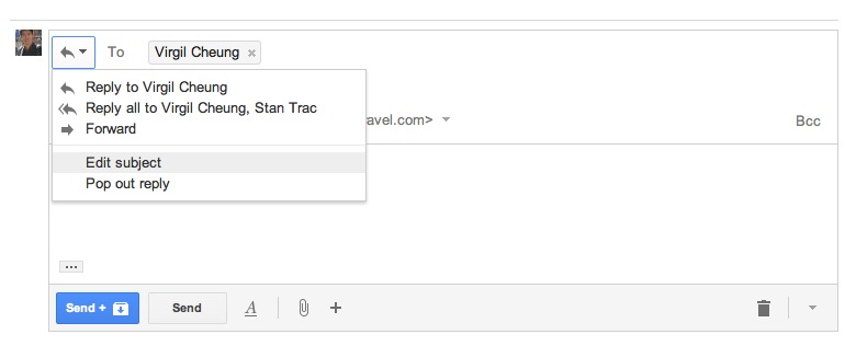 Edit Subject Gmail