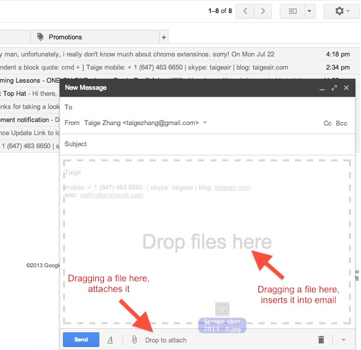 gmail drag attach picture